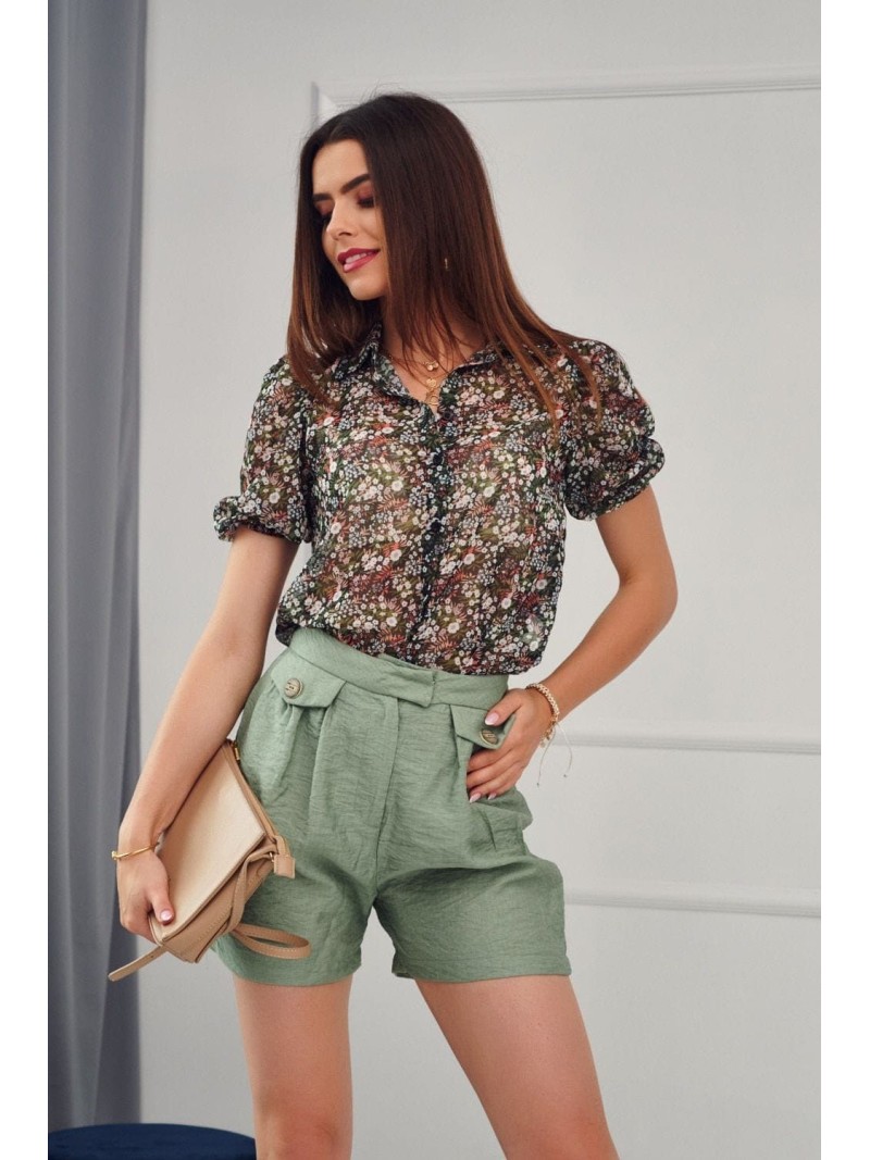 Khaki women\'s casual shorts MP47370 - Online store - Boutique